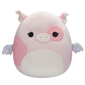 Squishmallows Pink and Cream Cow Pillow